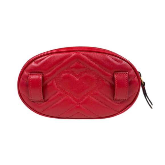 GUCCI Red Leather GG Marmont Fanny Pack - Picture 4 of 14